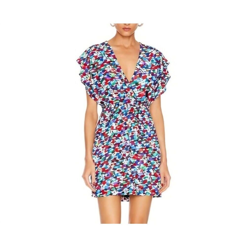 SALONI Brooke Dress In Blue Poppy field Size 4